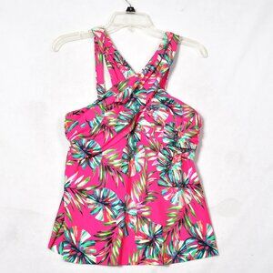 Swimsuits For All Women's Tankini Swimsuit Size 12 Floral Twist Front